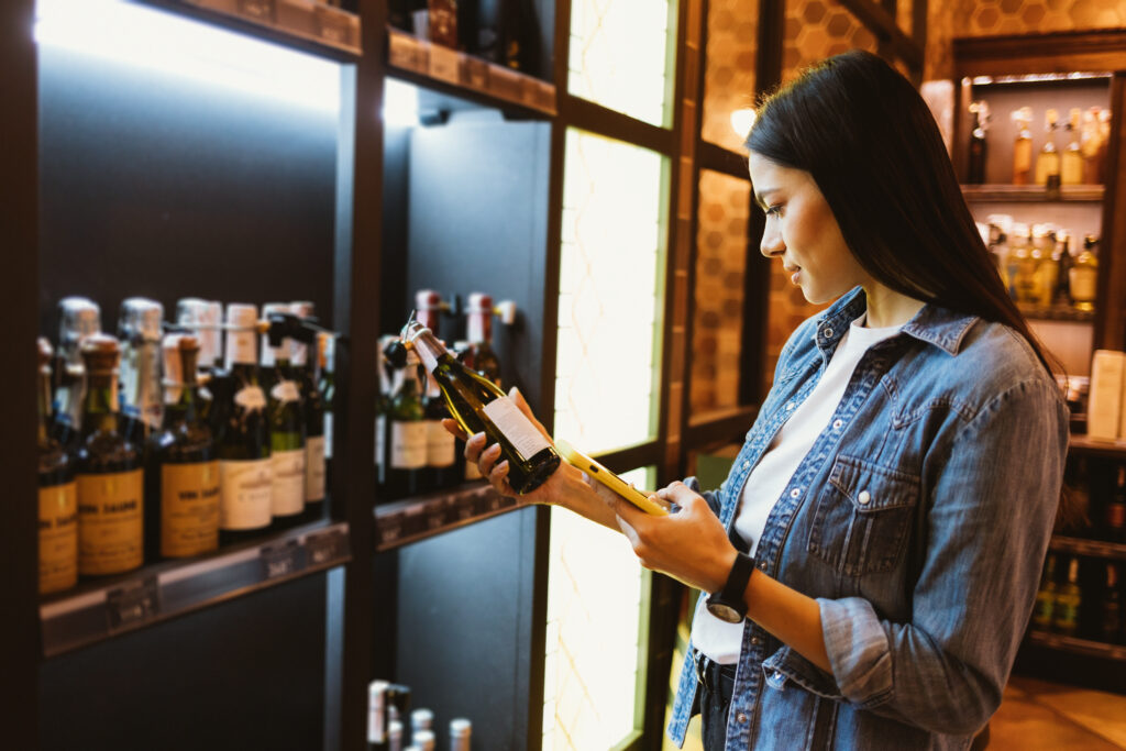 consumer checking wine